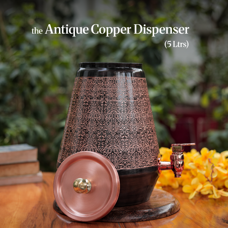 Antique Copper Water Dispenser - 5 Liter | Ayurvedic Wellness