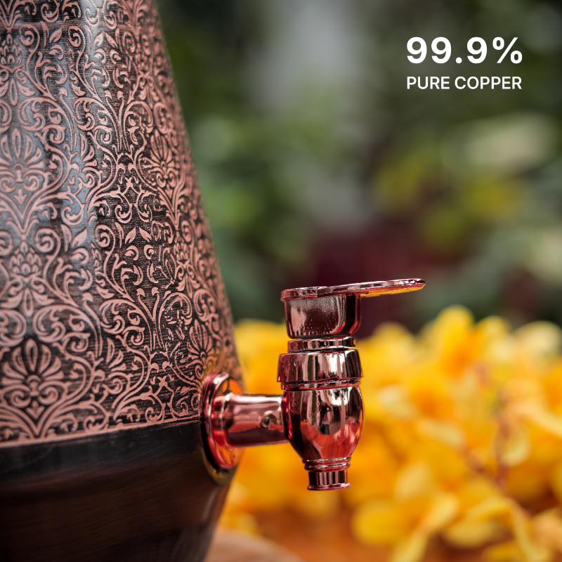 Antique Copper Water Dispenser - 5 Liter | Ayurvedic Wellness