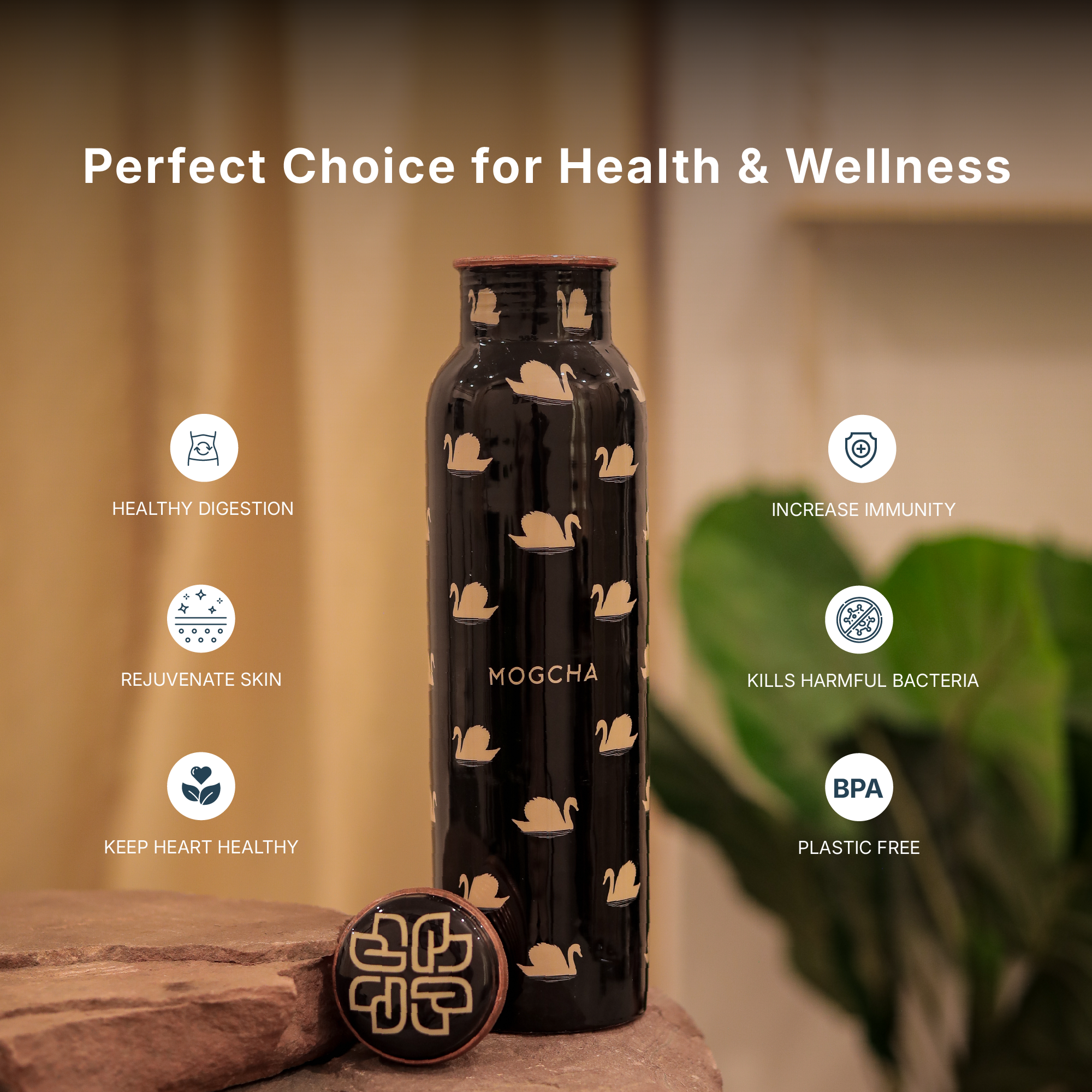 Swan Black Copper Bottle