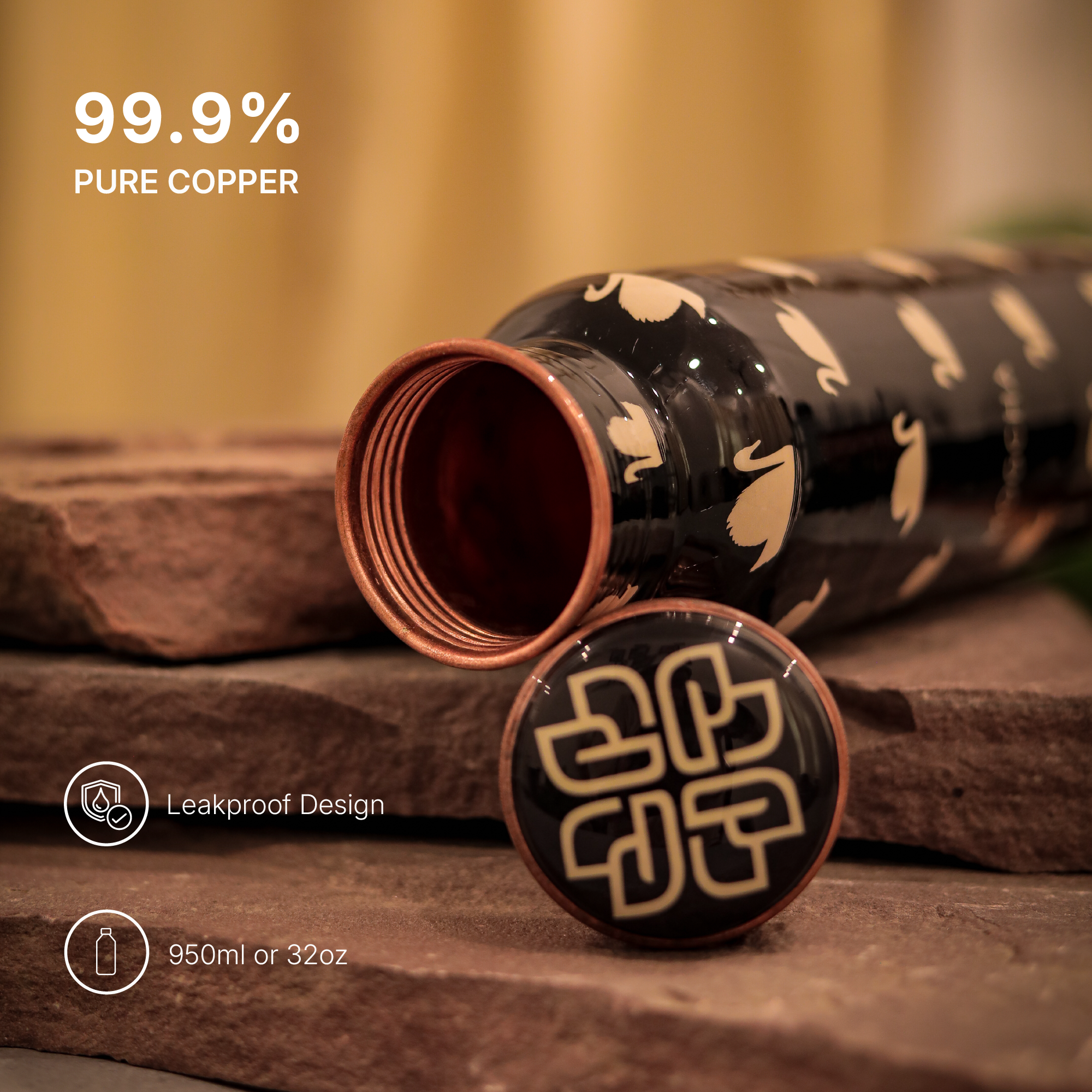 Swan Black Copper Bottle