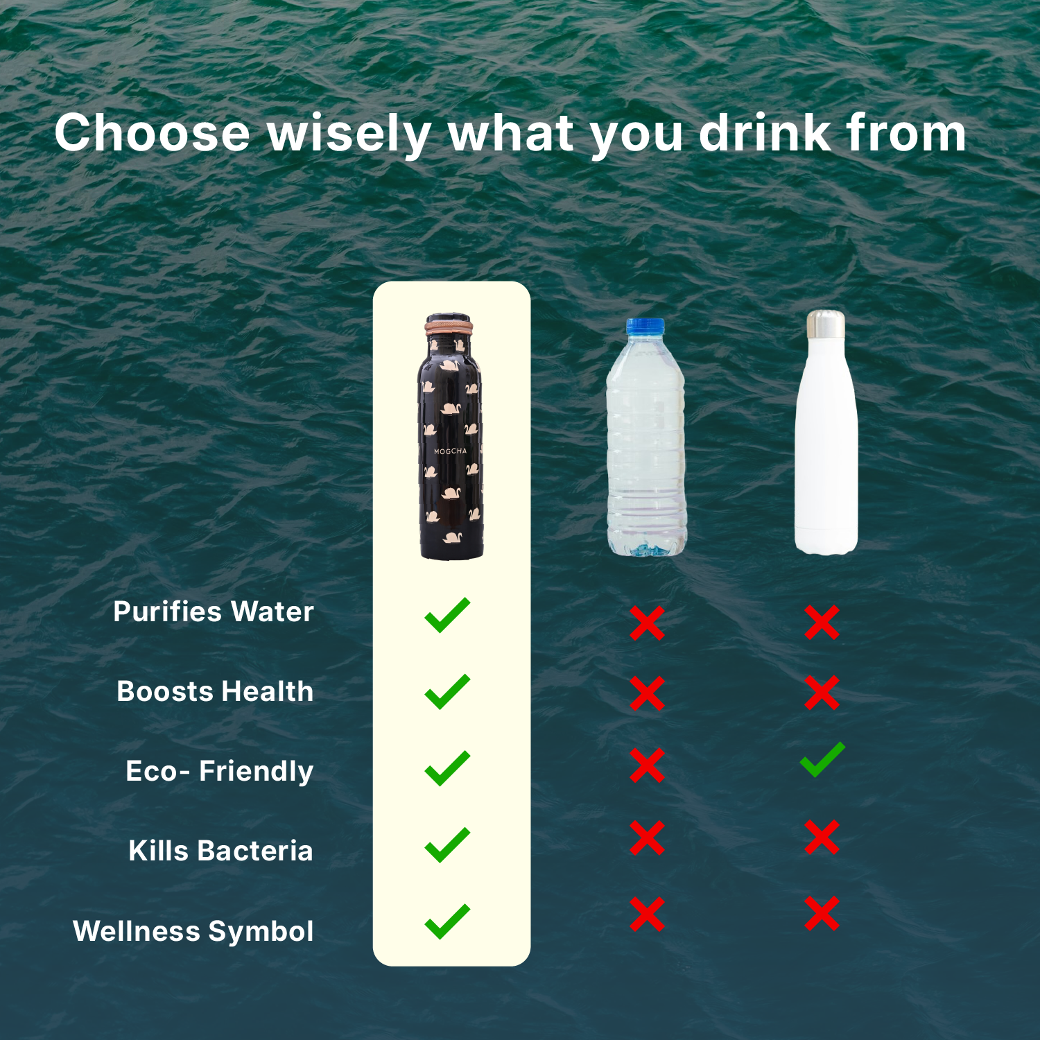 Swan Black Copper Bottle