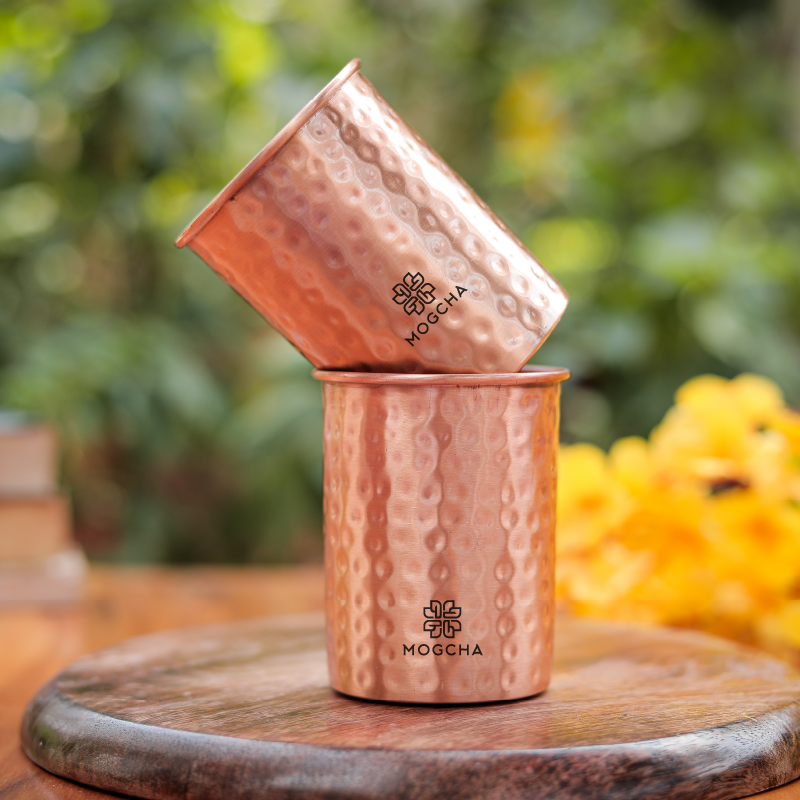 Hammered Copper Glass Set - 2Pcs