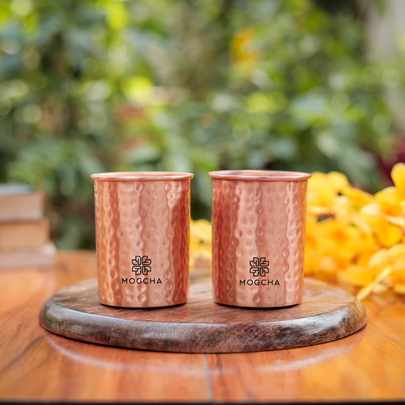 Hammered Copper Glass Set - 2Pcs