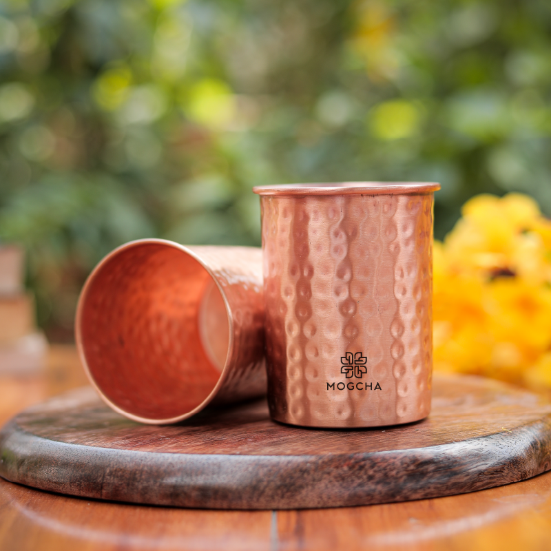 Hammered Copper Glass Set - 2Pcs