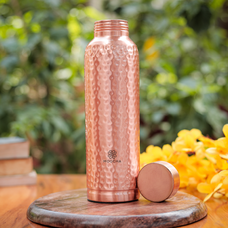 Oreo Hammered Copper Bottle Set