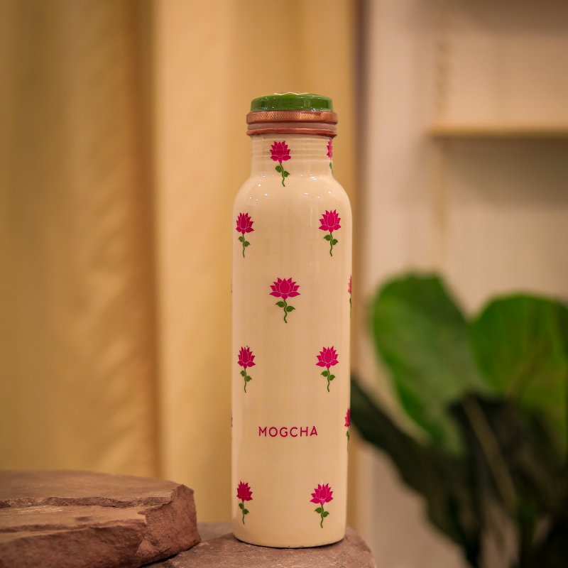 Ivory Lotus Copper Bottle