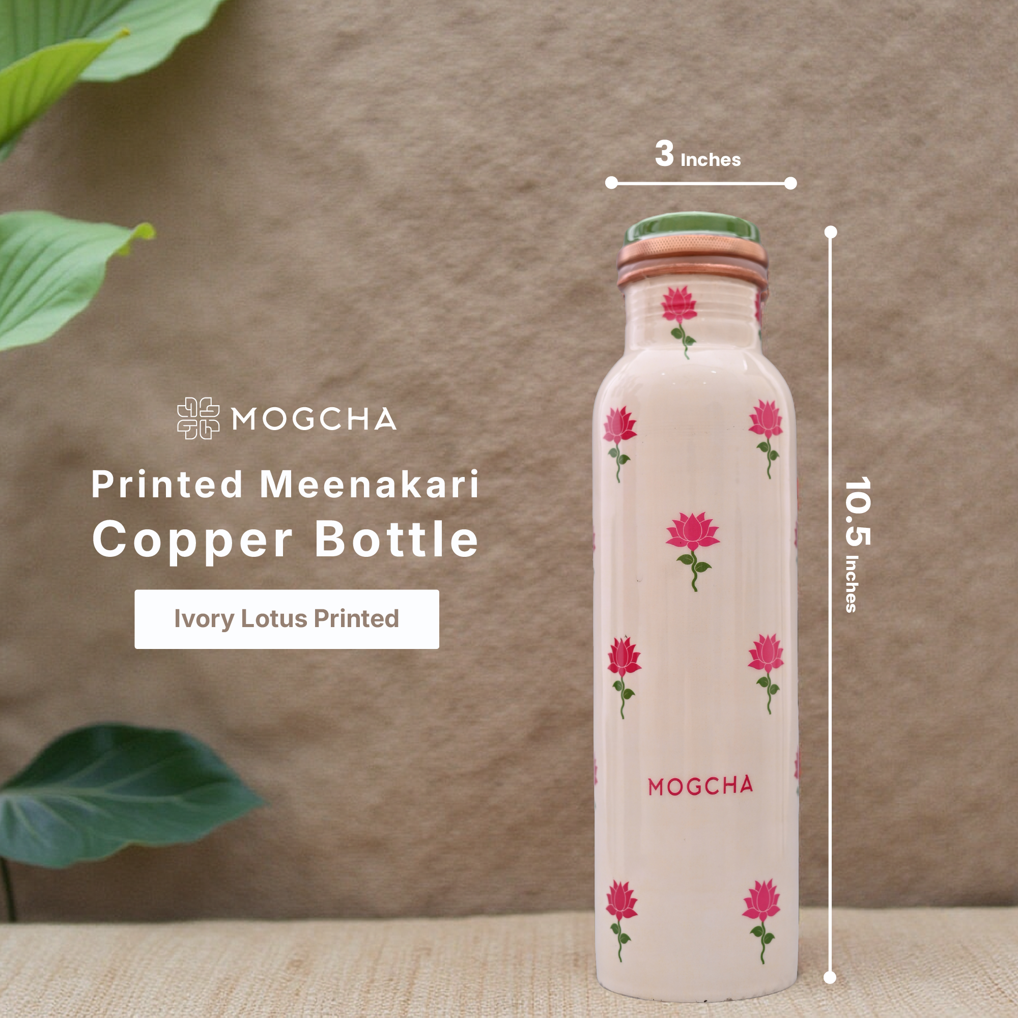 Ivory Lotus Copper Bottle