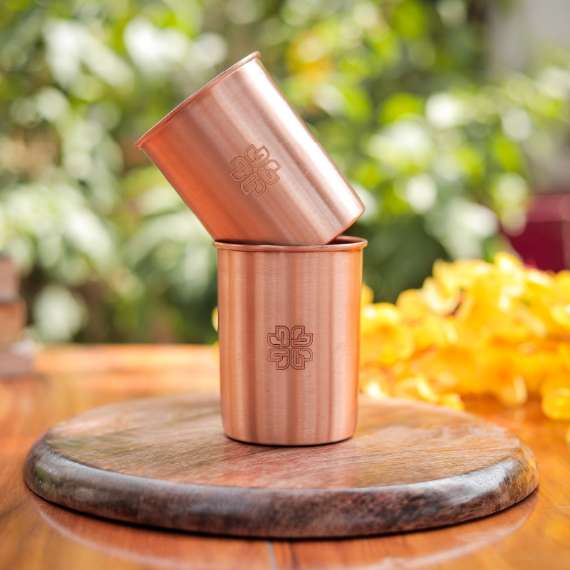Pure Plain Copper Bottle Set