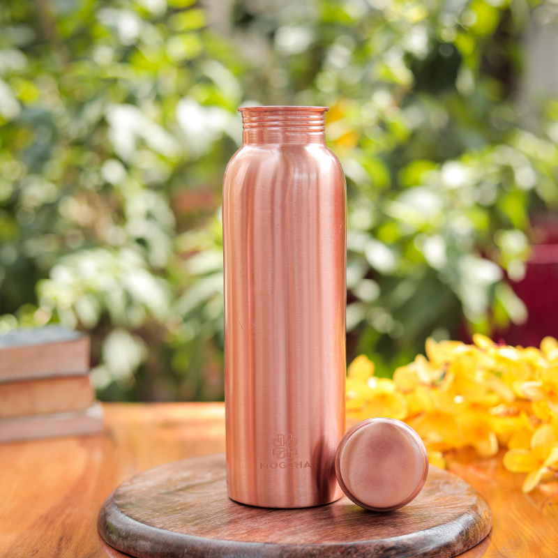 Pure Plain Copper Bottle Set