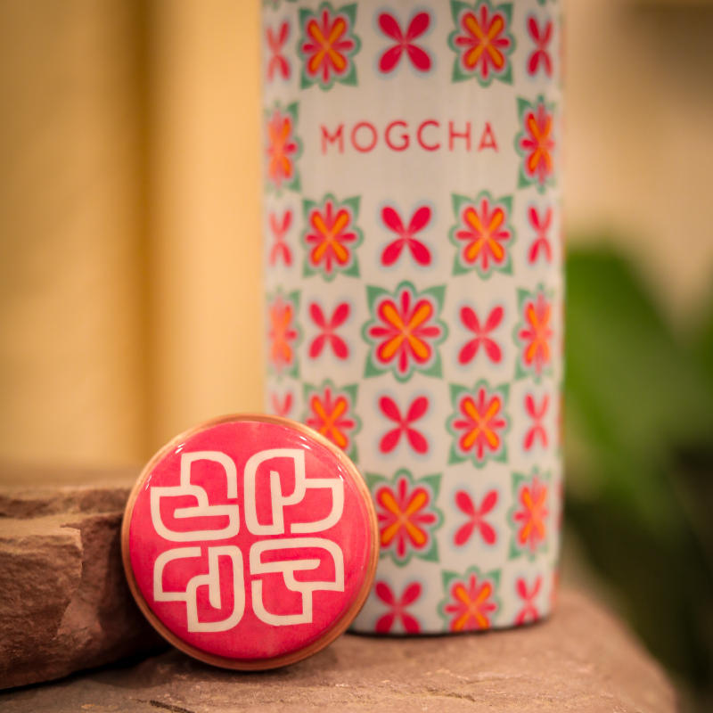 Zaha Floral Blue Copper Bottle